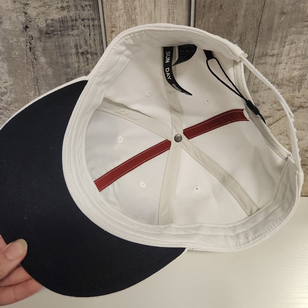 Sun Day Red x Tiger Wood Jupiter Chain Stitch 6 Panel Snapback White NWT *Read - Picture 6 of 10